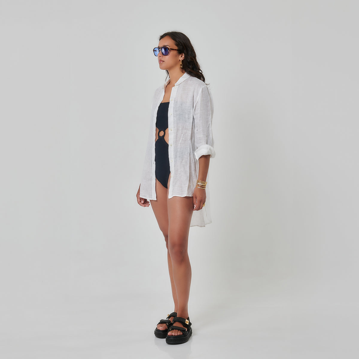 Persephone white sheer shirt