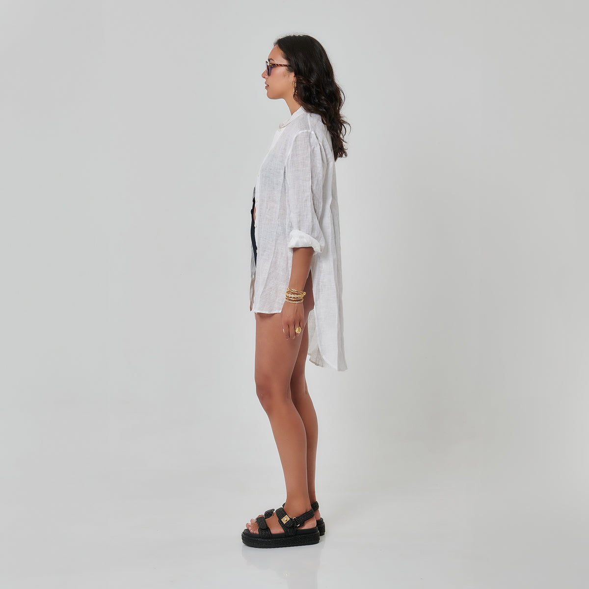 Persephone white sheer shirt